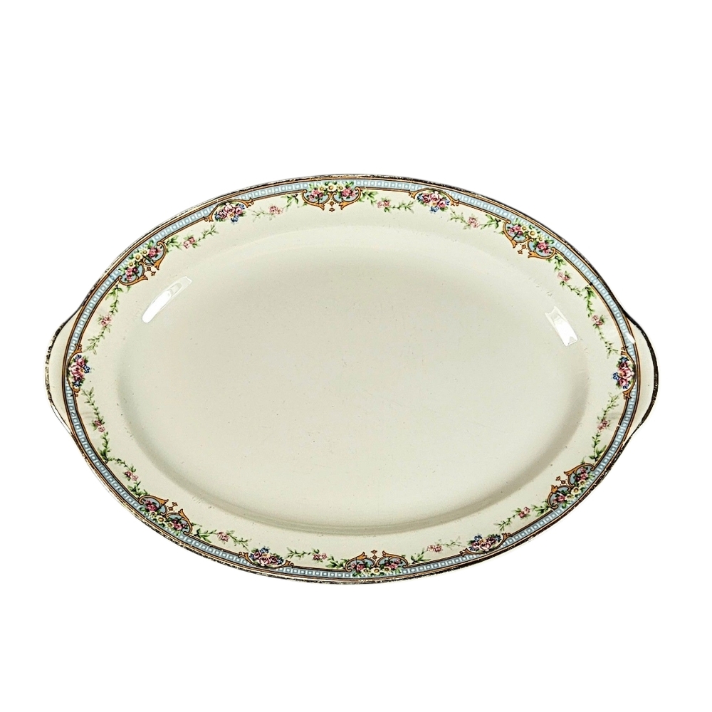 Vintage Taylor Smith Floral 12 in Platter 3404 Cottagecore
